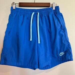 Nike Shorts Sportswear Woven Flow Shorts Blue Contrast Pocket Mens Medium